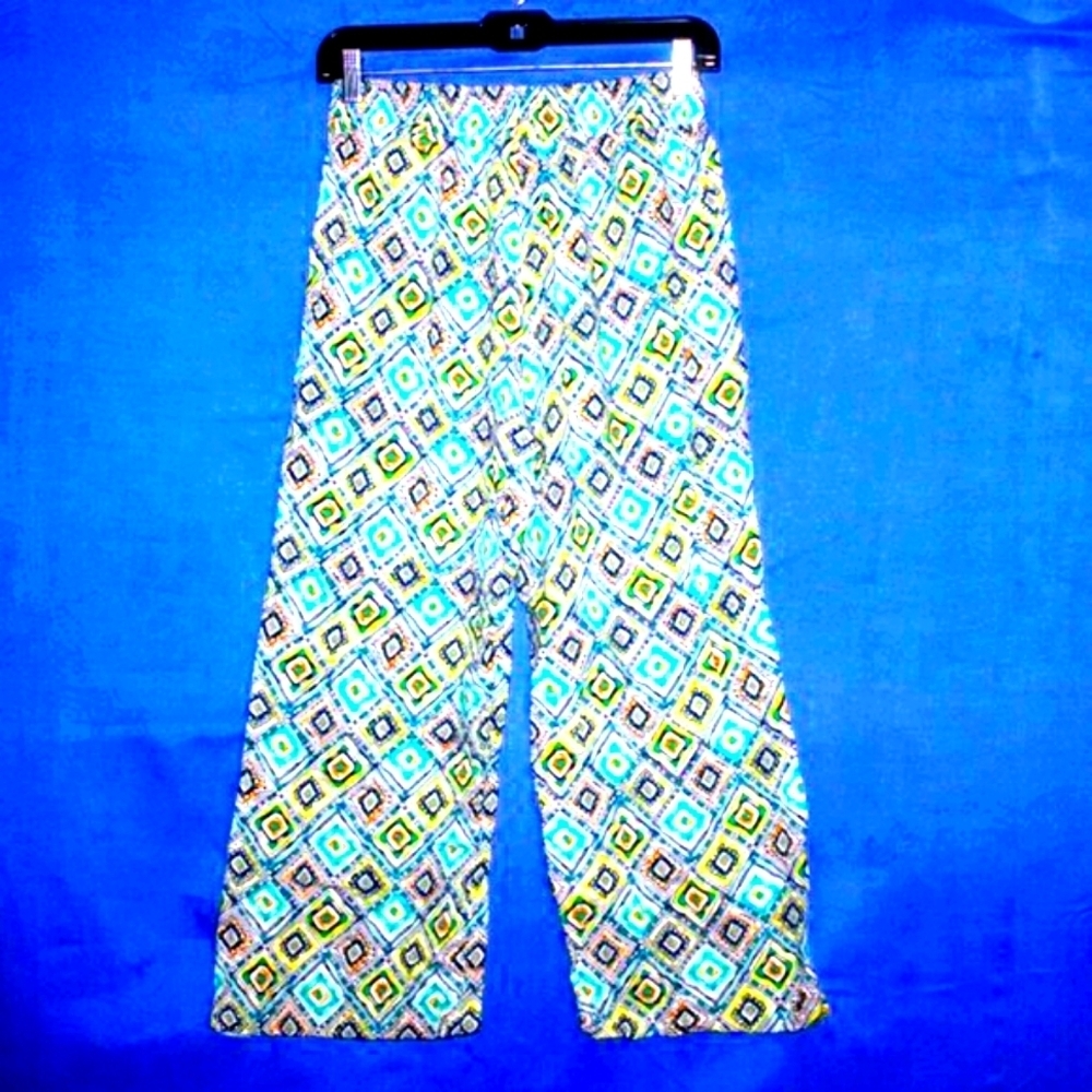Chances R Multi-Color Geometric Print Palazzo Pants M - Picture 6 of 7